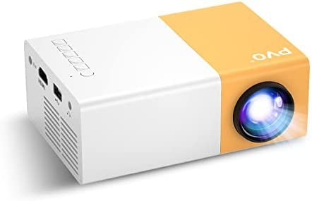Mini Projector, PVO Portable Projector for Cartoon, Kids Gift, Outdoor Movie Projector, LED Pico Video Projector for Home Theater Movie Projector with HDMI USB Interfaces and Remote Control
